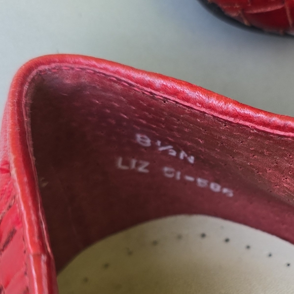 Trotters Red Woven Leather Loafer Flats Vintage Sz 8.5 - Picture 3 of 6